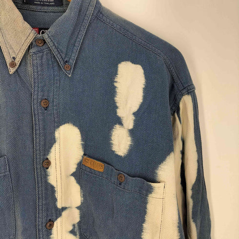 チャップスラルフローレン CHAPS RALPH LAUREN 90S ブリーチ加工 コットン ボタンダウンシャツ メンズ import:S