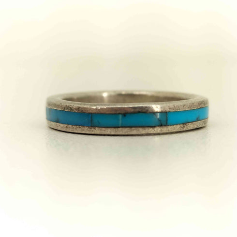 925刻印 ターコイズライン デザインリング メンズ 23号
