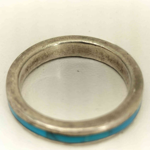 925刻印 ターコイズライン デザインリング メンズ 23号