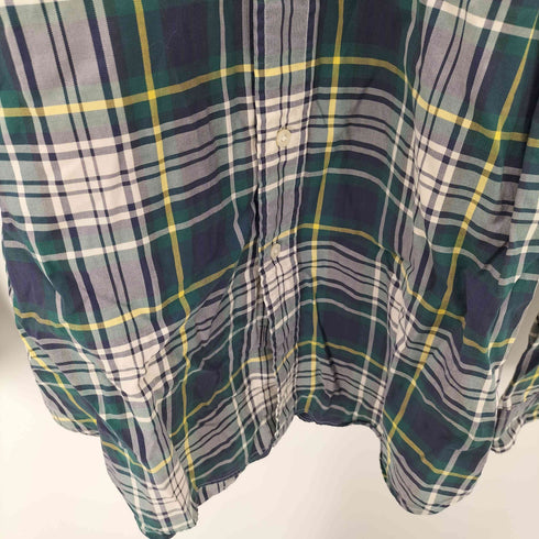 ラルフローレン RALPH LAUREN CLASSIC FIT ポニー刺繍 マドラスチェック ボタンダウン L/S シャツ メンズ import:L