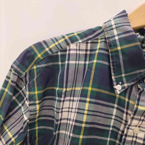 ラルフローレン RALPH LAUREN CLASSIC FIT ポニー刺繍 マドラスチェック ボタンダウン L/S シャツ メンズ import:L