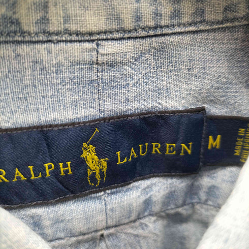 ラルフローレン RALPH LAUREN ポニー 刺繍 ボタンダウン L/S シャンブレー シャツ メンズ import:M