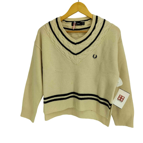 フレッドペリー FRED PERRY CABLE DETAIL TENNIS V-NECK レディース EUR 38