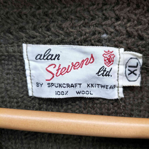 alan Stevens ltd 60s ウール100 織柄 ニットポロ メンズ import:XL