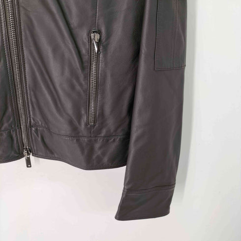 エンポリオアルマーニ EMPORIO ARMANI レザーブルゾン ダブルジップ メンズ EUR:48