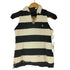 ラルフローレン RALPH LAUREN スモールポニー刺繍ボーダーノースリーブスキッパーポロシャツ レディース import:M