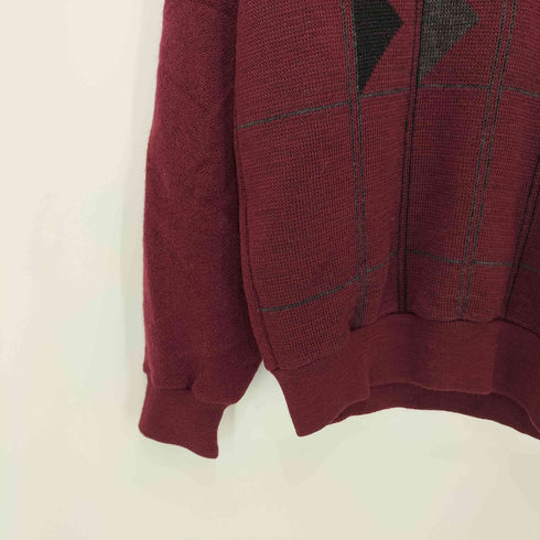 アーノルドパーマー Arnold Palmer 90s 総柄 ウール Vネック ニットセーター メンズ import:L