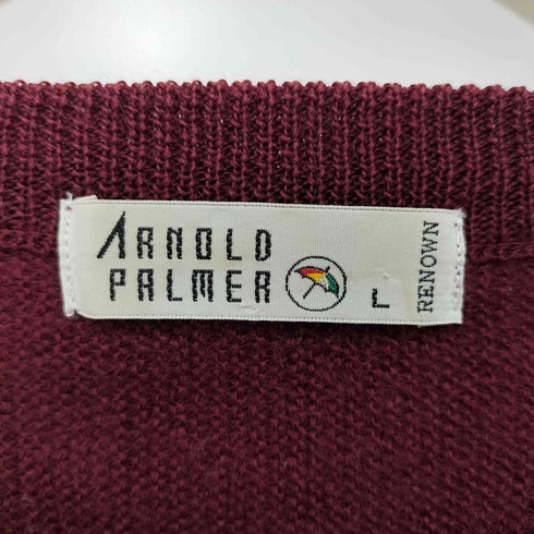 アーノルドパーマー Arnold Palmer 90s 総柄 ウール Vネック ニットセーター メンズ import:L