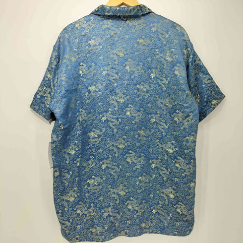 odo 90s レーヨンナイロン 総柄 チャイナ オープンカラーシャツ メンズ import:L