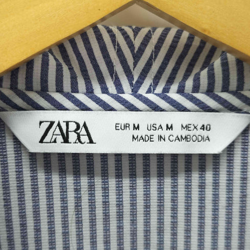ザラ ZARA シアサッカー ジップパーカー メンズ import:M