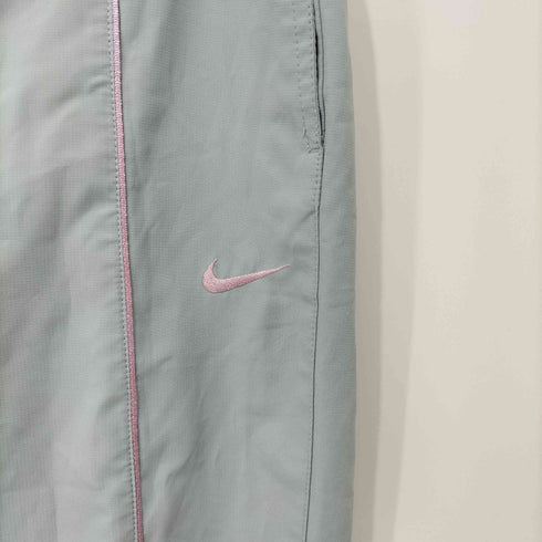 ナイキ NIKE 00s Y2K 刺繍 裾ドローコード ライン ブーツカット フレア シェルパンツ レディース JPN:S