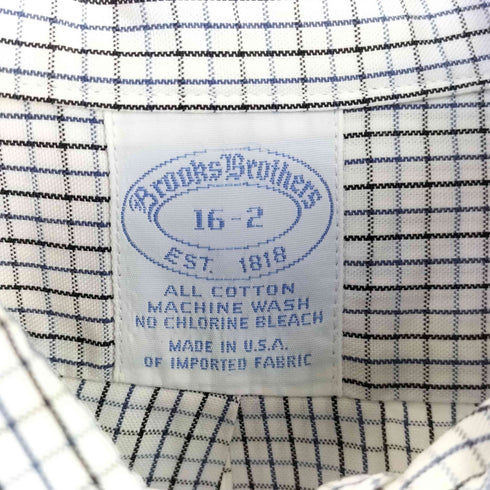 ブルックスブラザーズ BROOKS BROTHERS USA製 ボタンダウン チェックシャツ メンズ 16-2