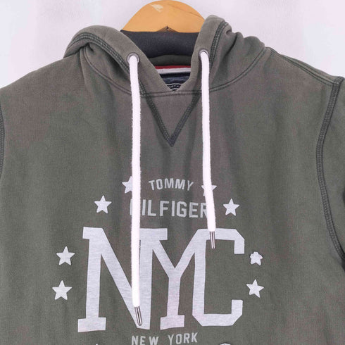 トミーヒルフィガー TOMMY HILFIGER フロントプリントプルオーバーパーカー メンズ import:S