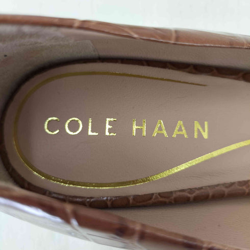 コールハーン COLE HAAN クロコ型押し ヒールパンプス レディース 5 1/2B
