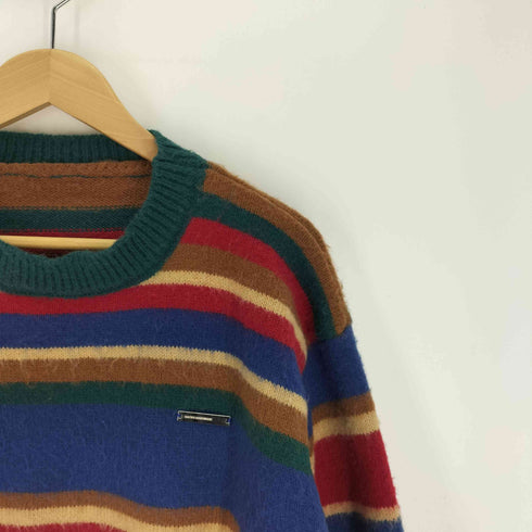 HAOYU HARDWARE Y2K マルチカラー モックネック プルオーバー ニット セーター レディース