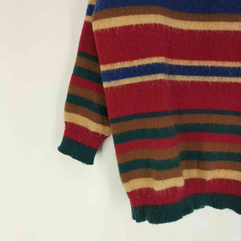 HAOYU HARDWARE Y2K マルチカラー モックネック プルオーバー ニット セーター レディース