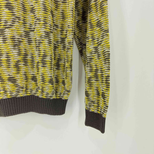 シンプルライフ SIMPLE LIFE 90-2000s リネン混 総柄 サイケデリック ニットポロ メンズ JPN:L