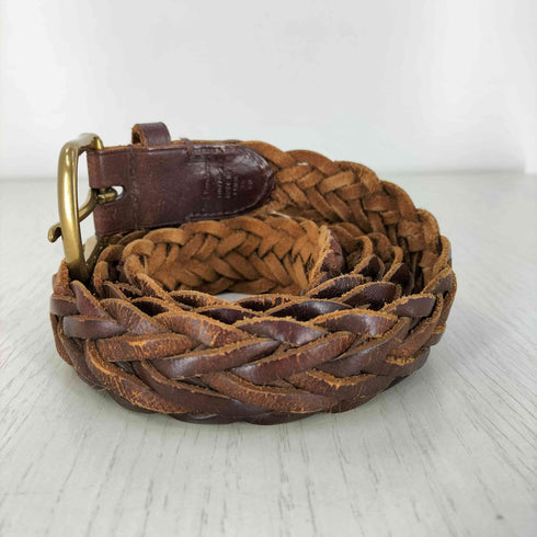 ポロラルフローレン POLO RALPH LAUREN ポニー刻印 メッシュ レザー ベルト メンズ 36/90