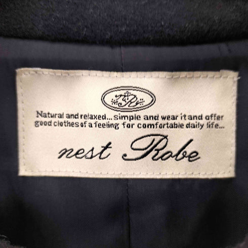 ネストローブ nest Robe フロントボタン ウール混 ウール メルトンチェスターコート レディース FREE