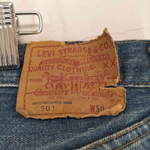 リーバイス Levis MADE IN USA ボタン裏刻印6 501 66前期 スモールe ボタンフライデニムパンツ メンズ W50L32