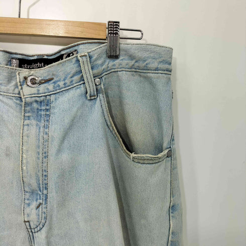 リーバイス Levis 90s SilverTab straight+relaxed アイスウォッシュ ダメージ デストロイ バギーデニム メンズ W34 L32