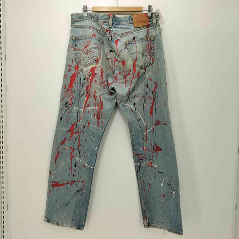 リーバイス Levis 2001年3月製造 ボタン裏190 JUNKYAD JEANS ペイント 膝タタキ リメイク 501xx デニム パンツ メンズ W38 L32