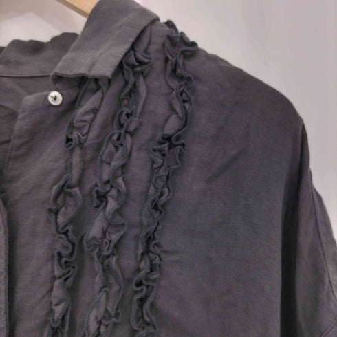 ネストローブ nest Robe リネンスカラップレース ブラック ドレス フリル ワンピース レディース FREE