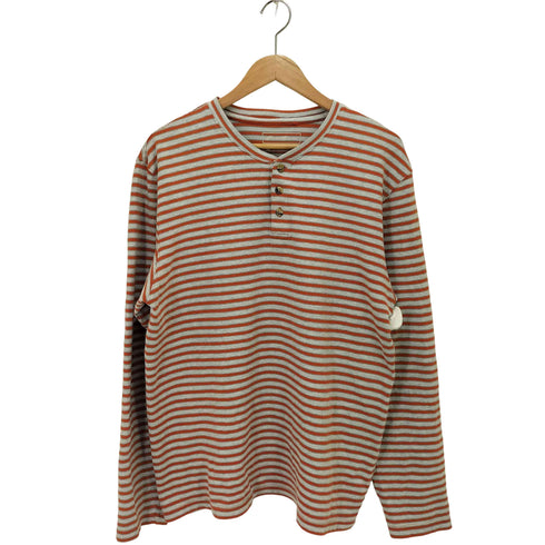 エディーバウアー Eddie Bauer ボーダー柄 ヘンリーネックカットソー メンズ JPN:L