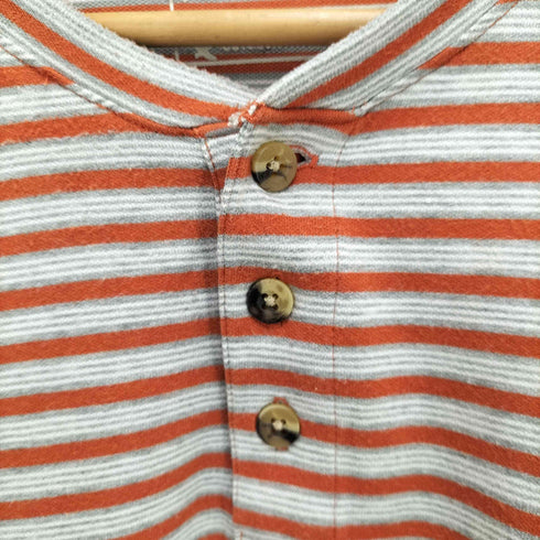 エディーバウアー Eddie Bauer ボーダー柄 ヘンリーネックカットソー メンズ JPN:L