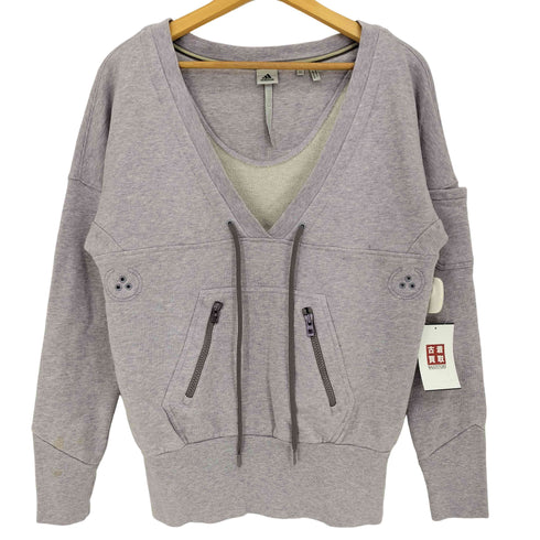 アディダス adidas 裏地パイル地 Vネック スウェット レディース 32