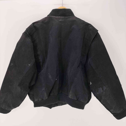 DUALCONTROL 本革 レザー エンブレム ロゴ ワッペン ボンバー ジャケット ブルゾン メンズ import:M