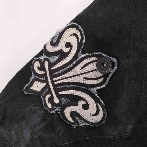 DUALCONTROL 本革 レザー エンブレム ロゴ ワッペン ボンバー ジャケット ブルゾン メンズ import:M