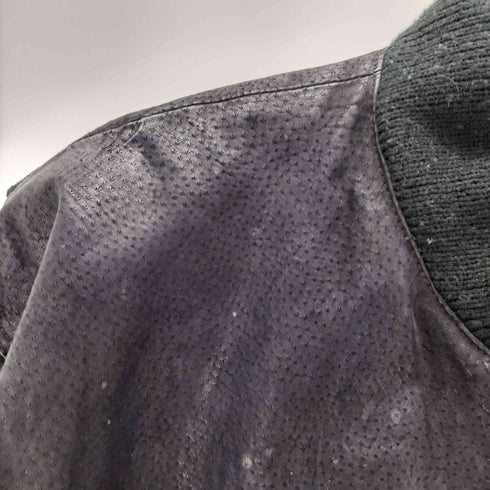 DUALCONTROL 本革 レザー エンブレム ロゴ ワッペン ボンバー ジャケット ブルゾン メンズ import:M