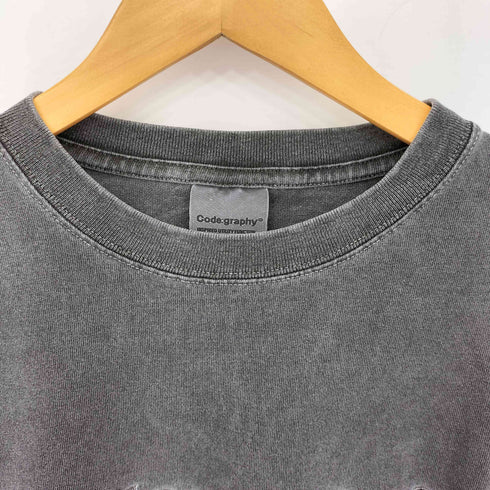 Codegraphy ロゴ刺繍 ダークグレー クルーネック半袖Tシャツ street メンズ M