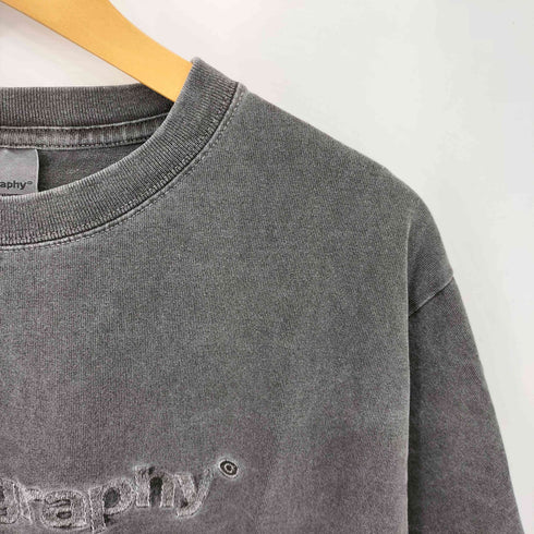 Codegraphy ロゴ刺繍 ダークグレー クルーネック半袖Tシャツ street メンズ M
