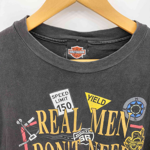 ハーレーダビッドソン HARLEY-DAVIDSON 80-90s USA製 シングルステッチ 両面プリント クルーネック 半袖Tシャツ メンズ XL