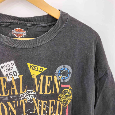 ハーレーダビッドソン HARLEY-DAVIDSON 80-90s USA製 シングルステッチ 両面プリント クルーネック 半袖Tシャツ メンズ XL