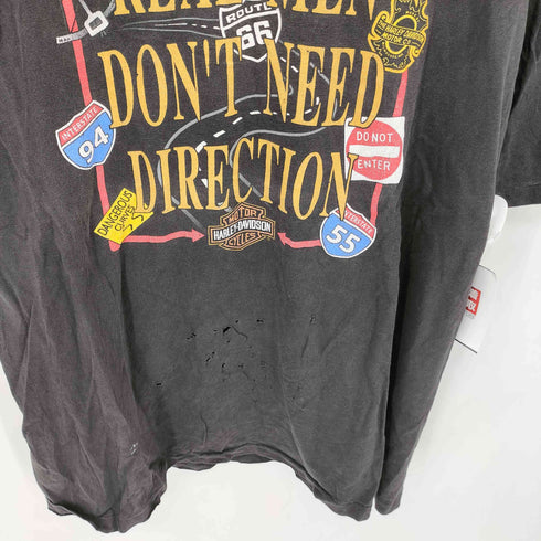 ハーレーダビッドソン HARLEY-DAVIDSON 80-90s USA製 シングルステッチ 両面プリント クルーネック 半袖Tシャツ メンズ XL