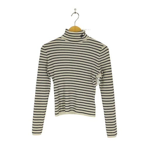 セルフォード CELFORD ウォッシャブル カリグラフィー刺繍シルク混リブニットプルオーバー レディース ONE