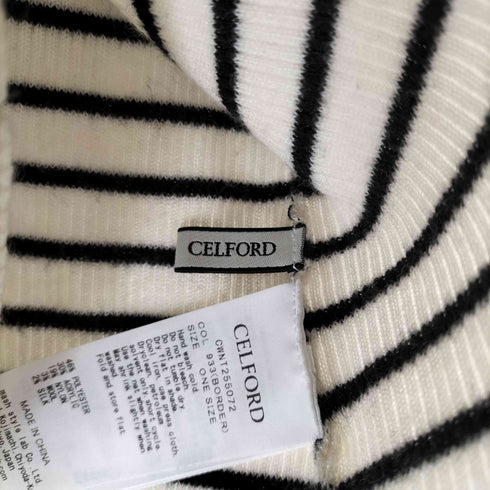 セルフォード CELFORD ウォッシャブル カリグラフィー刺繍シルク混リブニットプルオーバー レディース ONE