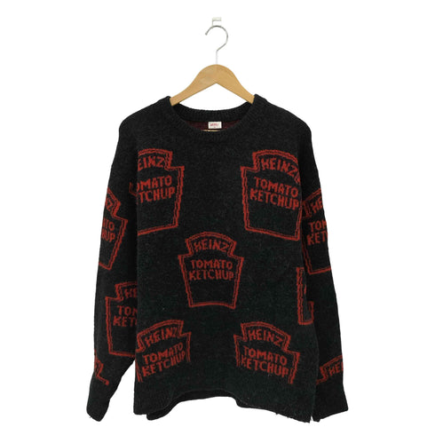 フリークスストア FREAKS STORE HEINZ 総柄 クルーネック 厚手 ニットセーター メンズ M