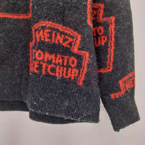 フリークスストア FREAKS STORE HEINZ 総柄 クルーネック 厚手 ニットセーター メンズ M