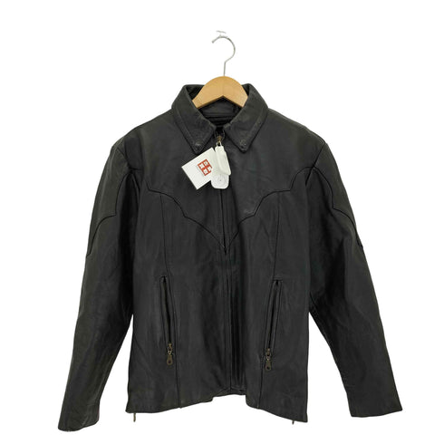 FORCE Thinsulate ライナー付き ボタンダウン ウエスタン レザージャケット メンズ 10