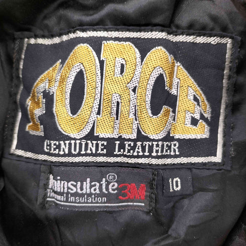 FORCE Thinsulate ライナー付き ボタンダウン ウエスタン レザージャケット メンズ 10