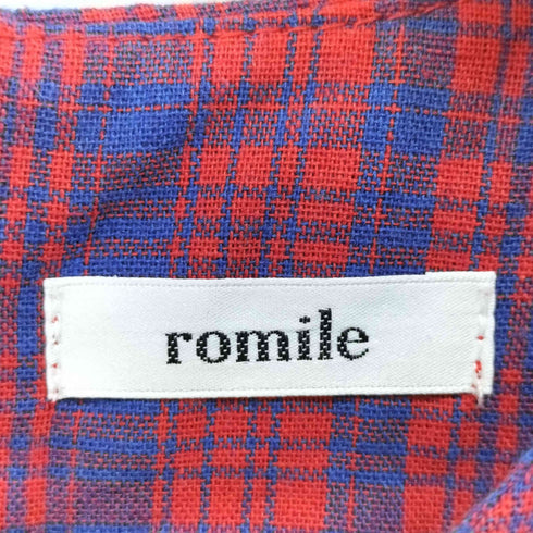 ROMILE タータンチェック ギャザーワンピース レディース FREE