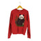 フルーツオブザルーム FRUIT OF THE LOOM 80S USA製 パンダ プリント ラグランスリーブ クルーネックスウェット メンズ import:L