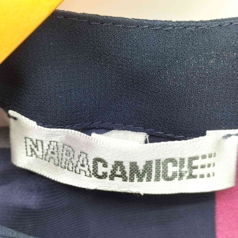 ナラカミーチェ NARACAMICIE 幾何学模様 リボンブラウス レディース