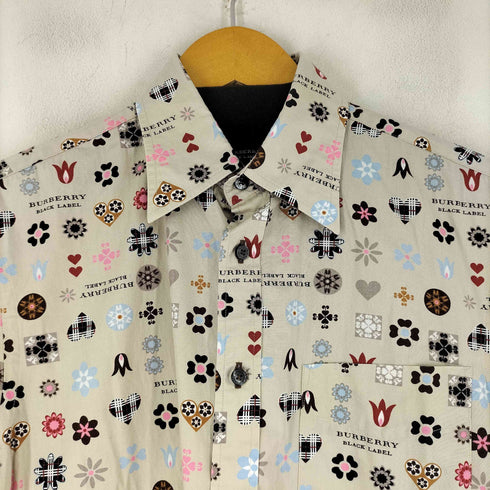 バーバリーブラックレーベル BURBERRY BLACK LABEL 総柄 S/S シャツ メンズ JPN:1