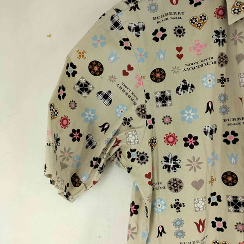 バーバリーブラックレーベル BURBERRY BLACK LABEL 総柄 S/S シャツ メンズ JPN:1