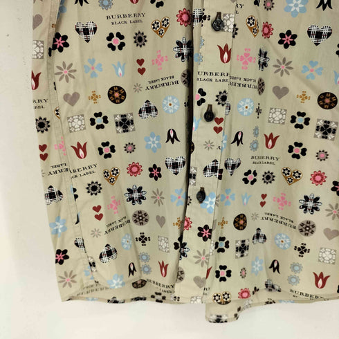 バーバリーブラックレーベル BURBERRY BLACK LABEL 総柄 S/S シャツ メンズ JPN:1